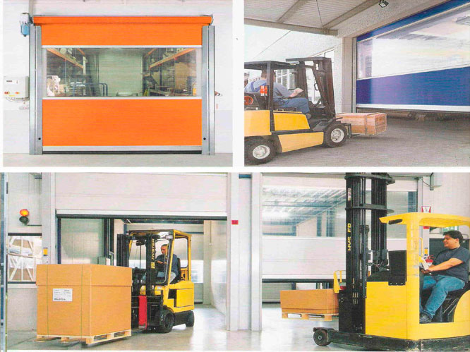 Puertas rápidas de lona manuales, semiautomáticas o automáticas